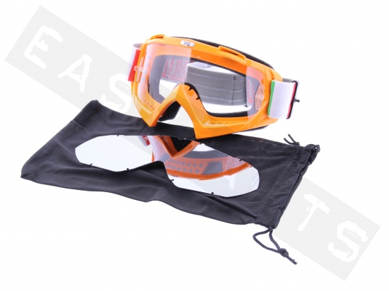 Gafas máscara cross CGM 730X Extreme naranja/ lentes transp. con ahumada